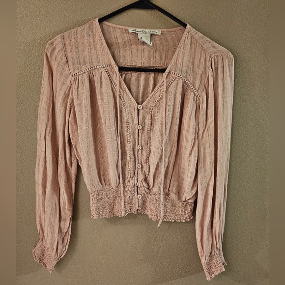Pink Button-Up Top - Picture 1 of 6
